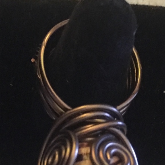 SOLD WOOD ZEBRA PRINT RING SOLD - Picture 3 of 7